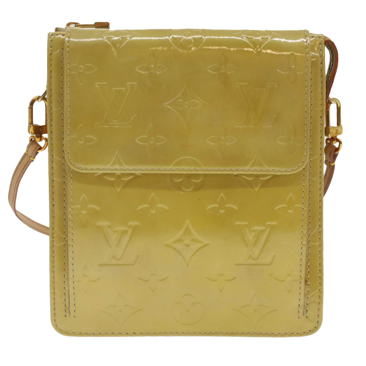 LOUIS VUITTON Monogram Vernis Motto Accessory Pouch Beige M91136 LV 37473