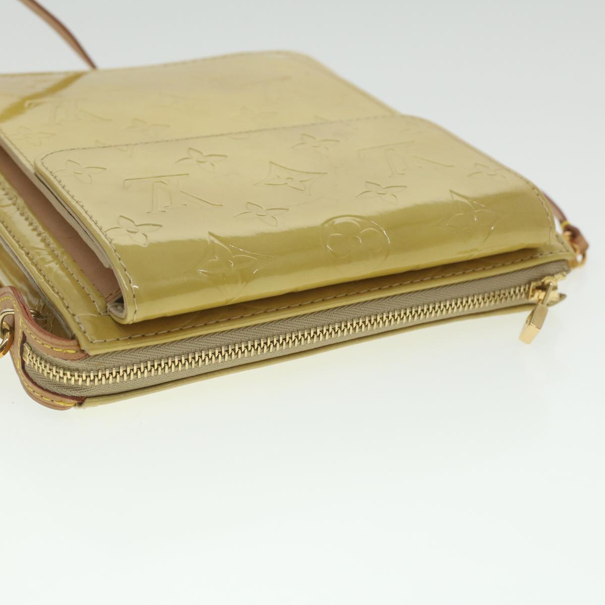 LOUIS VUITTON Monogram Vernis Motto Accessory Pouch Beige M91136 LV 37473