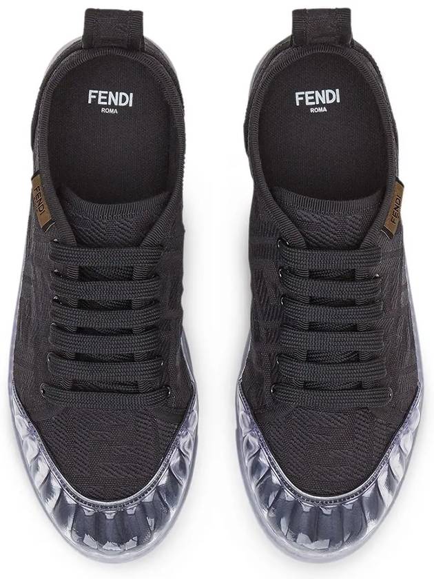 Luxury Fendi Women's FF Logo Canvas Low Top Sneakers Black