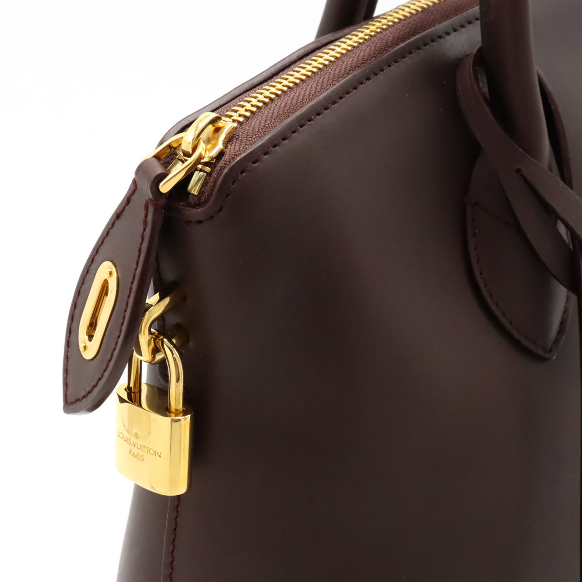Louis Vuitton Louis Vuitton Nonemad Locket Handbag Leather Mocha Black Tea Gold  Blumin