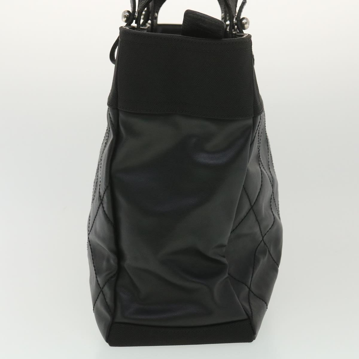 Luxury Chanel Paris Biarritz MM Tote Bag Coated Canvas Black CC  37855