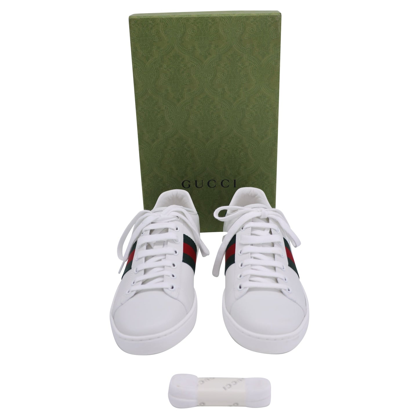 Gucci Women's Ace Sneaker with Web Detail in White Leather