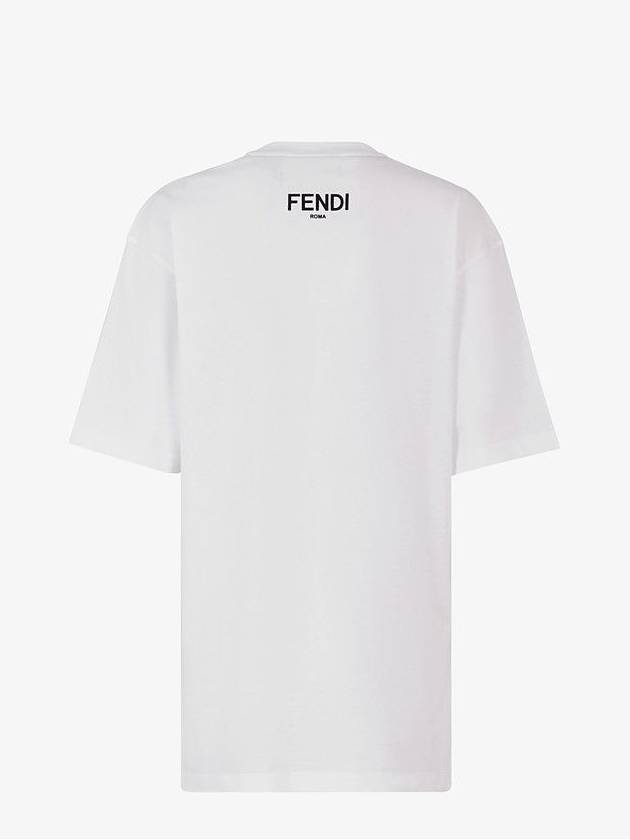 Luxury Fendi Gloria Print Short Sleeve T-Shirt White
