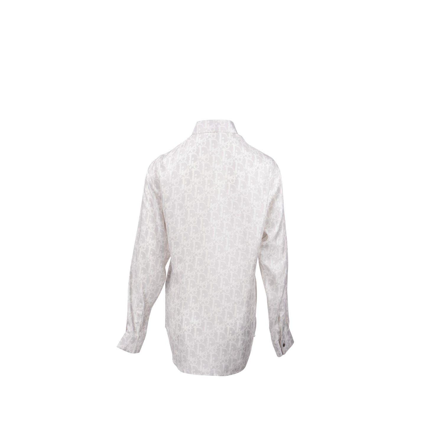 Luxury Dior Homme Size 39 Luxury Dior Oblique Shirt Silk Light Grey/White