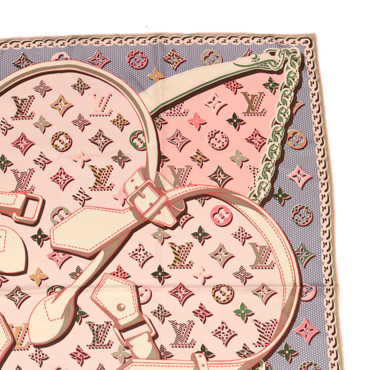 LOUIS VUITTON Boyfriend Pop Monogram Scarf Silk Rose Fluo Pink LV 38117