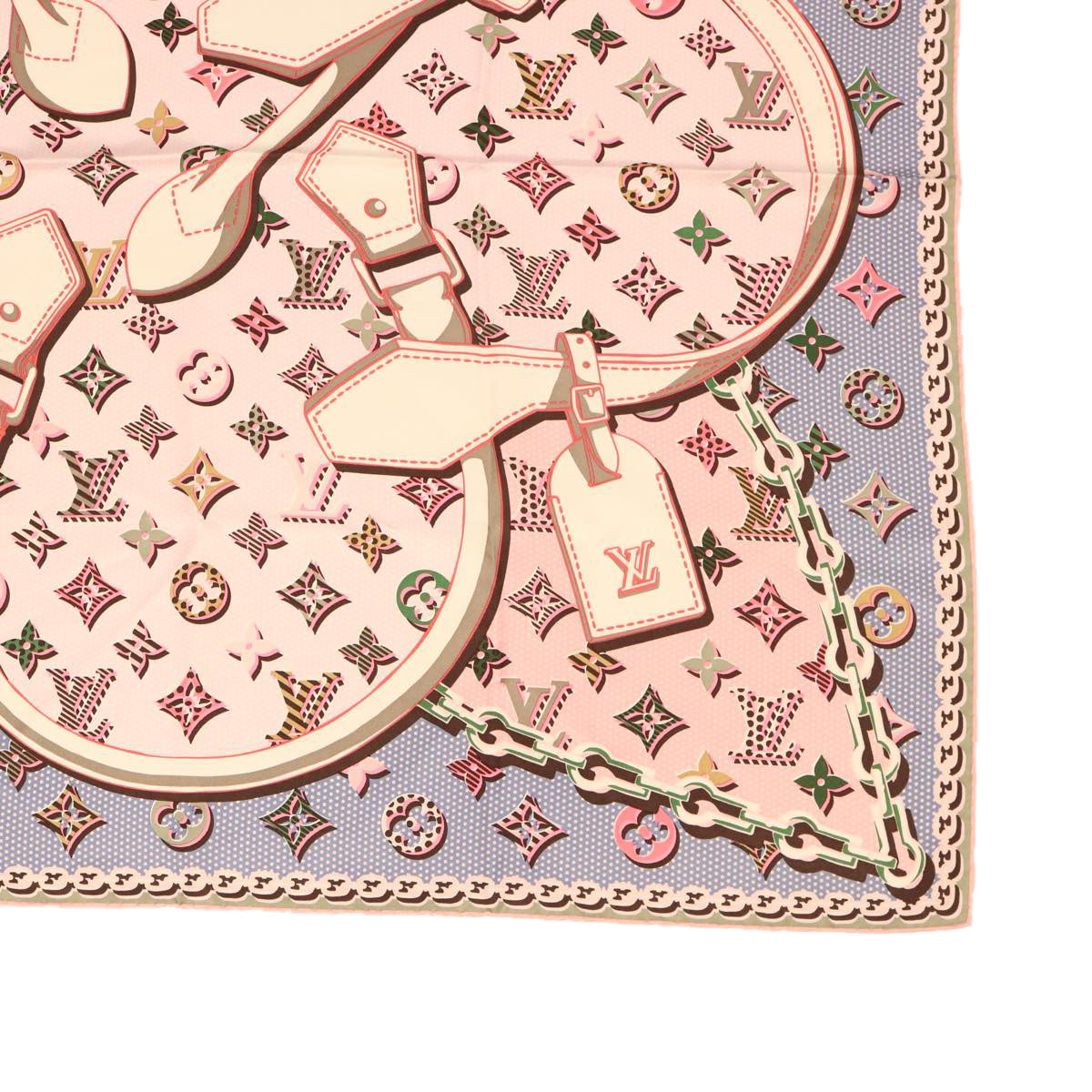 LOUIS VUITTON Boyfriend Pop Monogram Scarf Silk Rose Fluo Pink LV 38117