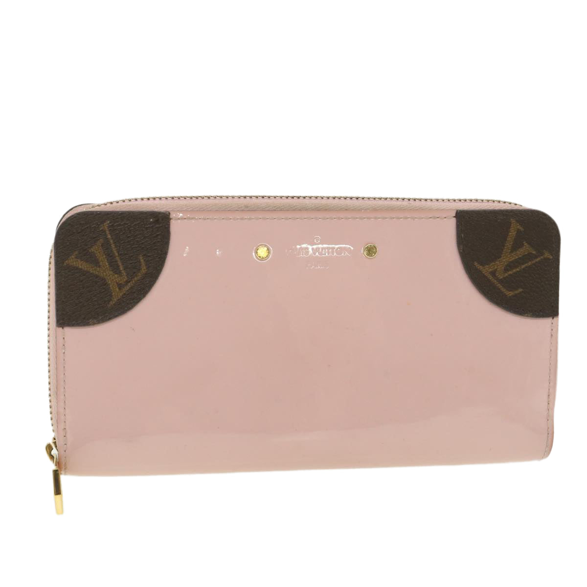 LOUIS VUITTON Monogram Vernis Zippy Venice Long Wallet Pink M62945 LV 38184