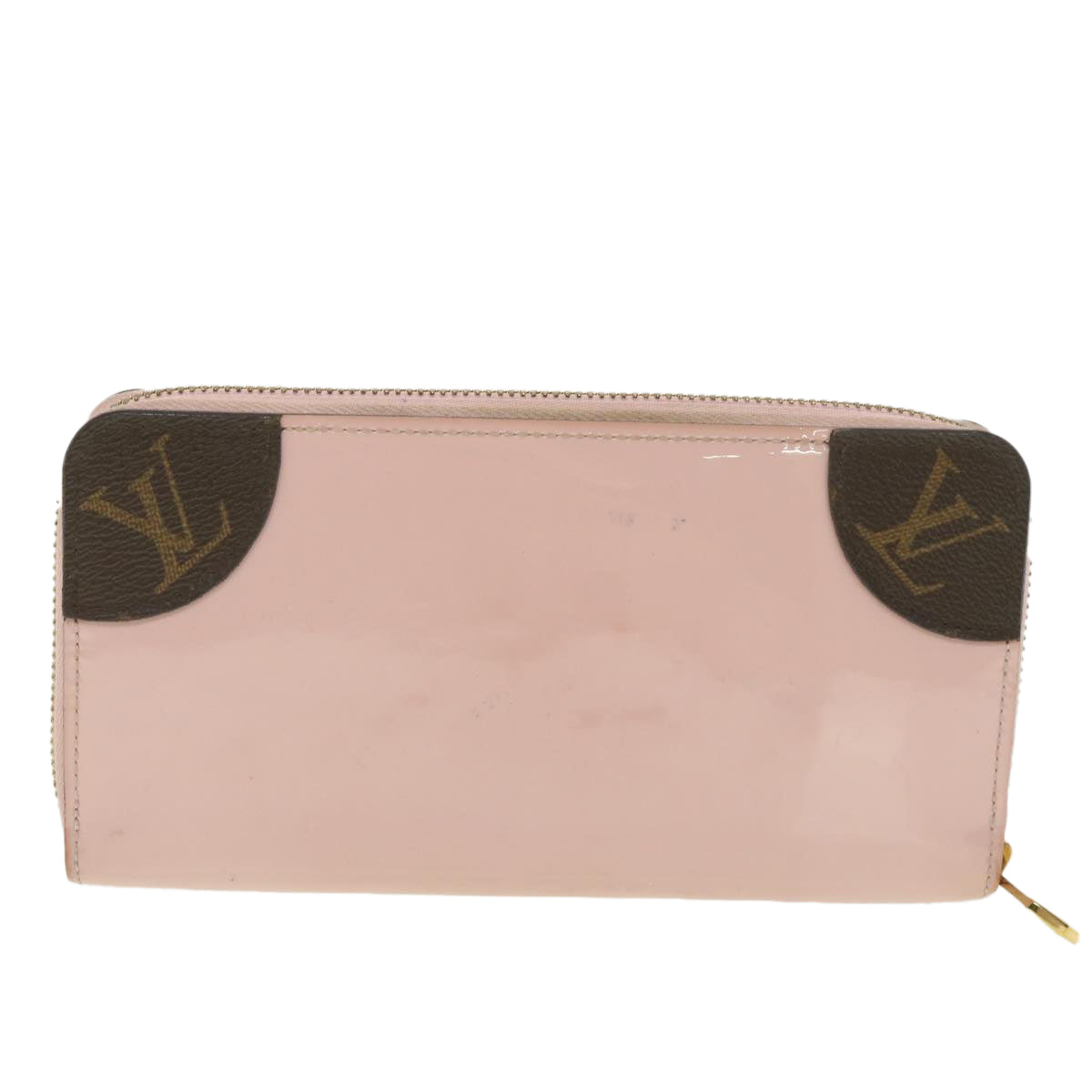 LOUIS VUITTON Monogram Vernis Zippy Venice Long Wallet Pink M62945 LV 38184