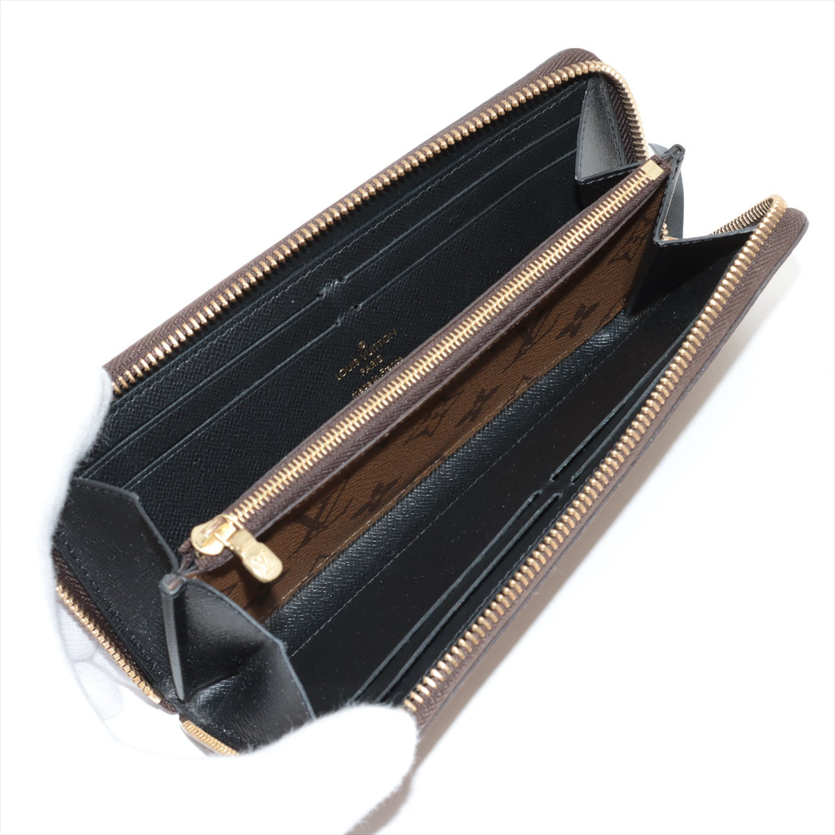Louis Vuitton Monogram Reversee Portfolio Clemence M82336 Black X Brown Round  Wallet