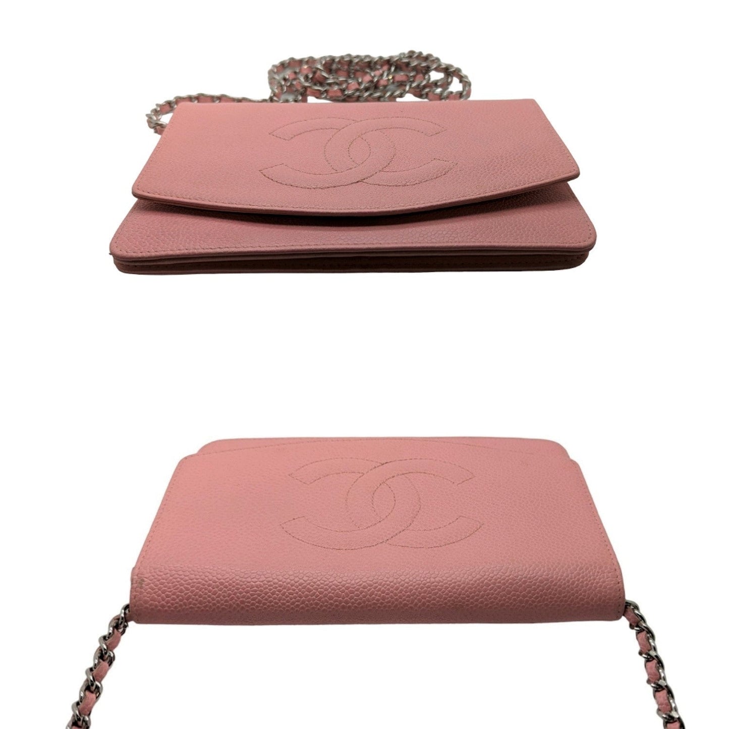 Luxury Chanel bag Vintage Pink Caviar Timeless Wallet On Chain WOC