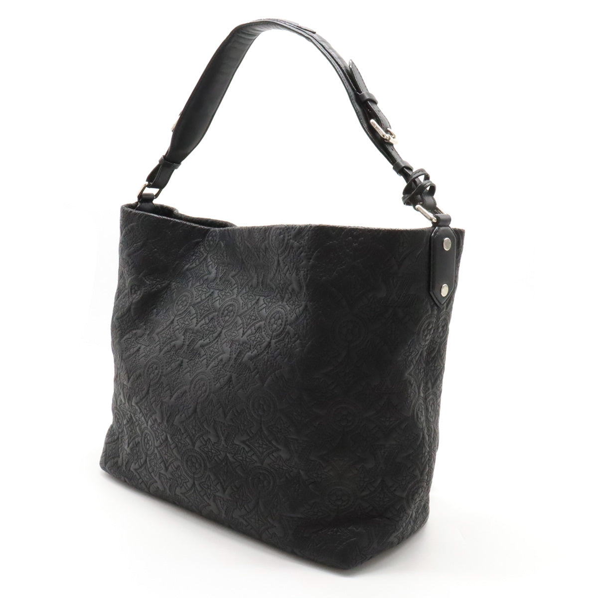Louis Vuitton Monogram Antique Hob PM Shoulder Bag Semi-Sheldder Leather Noneir Black M93833