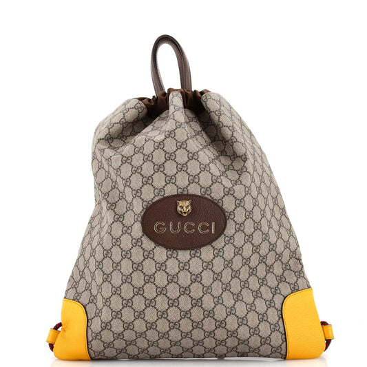 Luxury Gucci Trending 2025 Neo Vintage Drawstring Backpack GG Coated Canvas Large