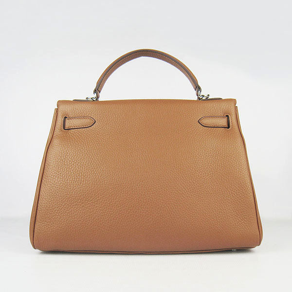 Luxury Hermes Kelly 32cm Togo Leather 6108 Light Coffee Silver