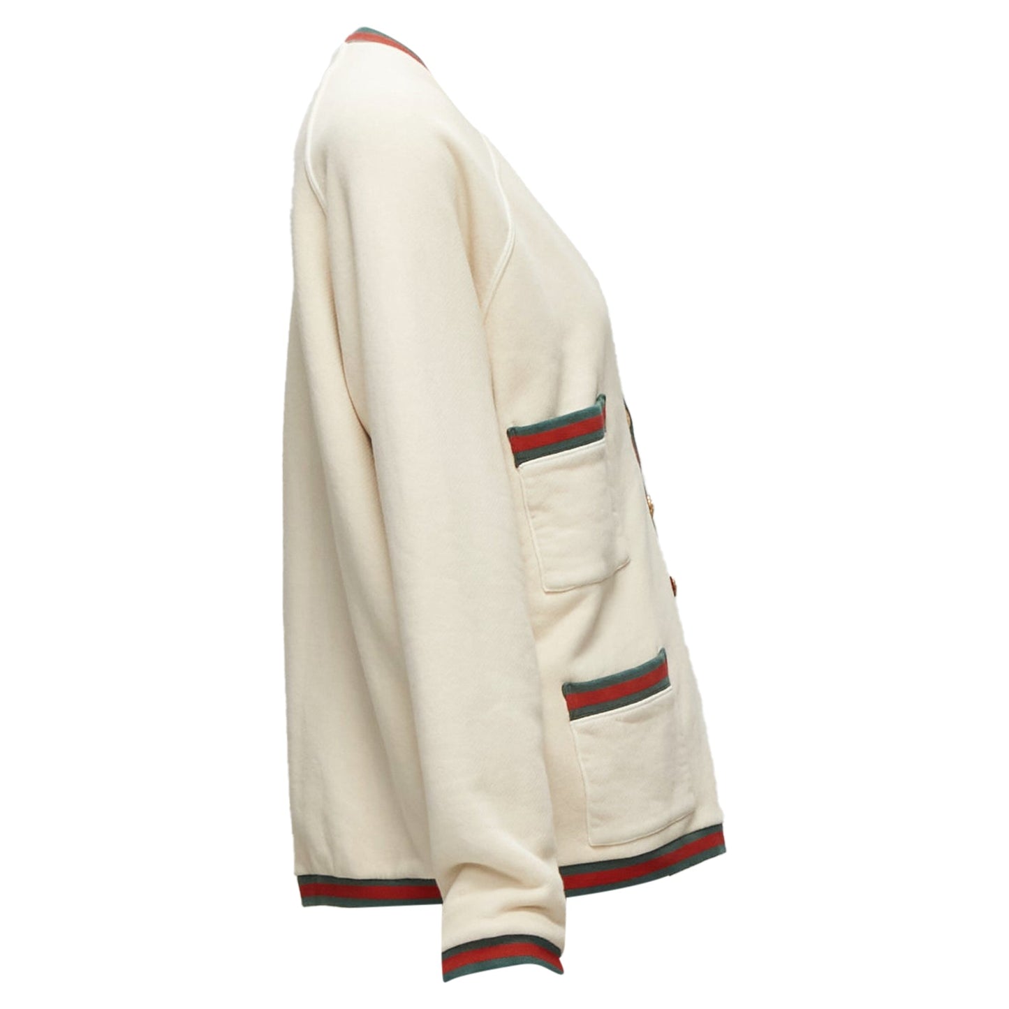 Gucci reversible web button oversized cardigan