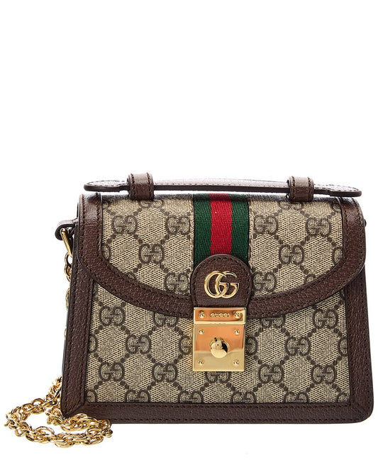 Luxury Gucci Trending 2025 Ophidia Mini GG Supreme Canvas & Leather Shoulder Bag