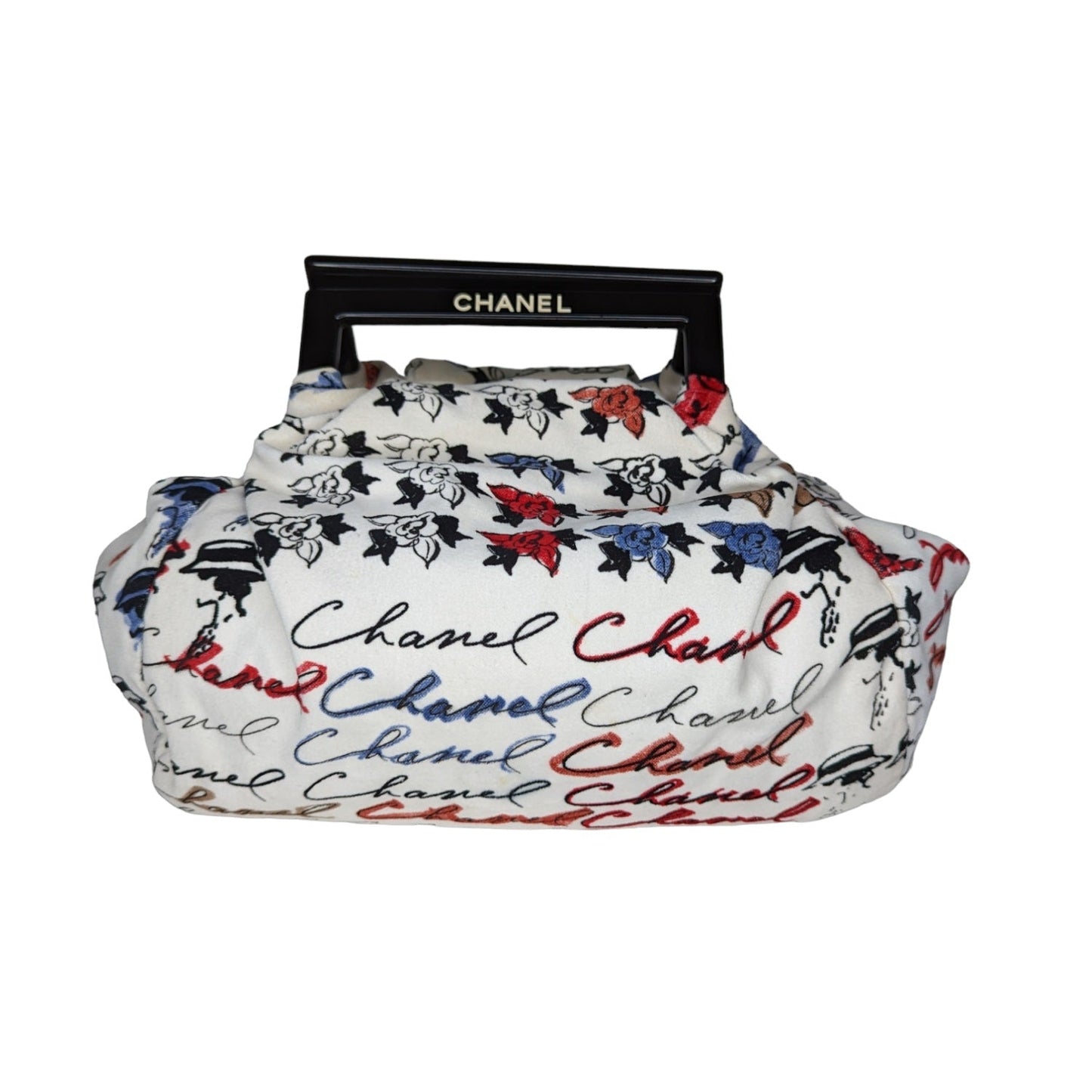 Luxury Chanel Vintage Velour Camellia Handle Bag