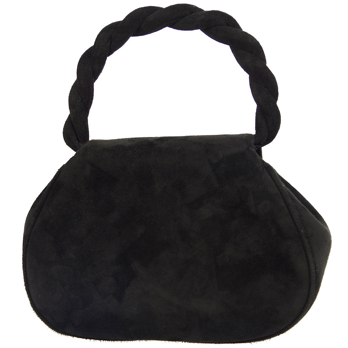 Luxury Chanel * 1996-1997 Black Suede Handbag