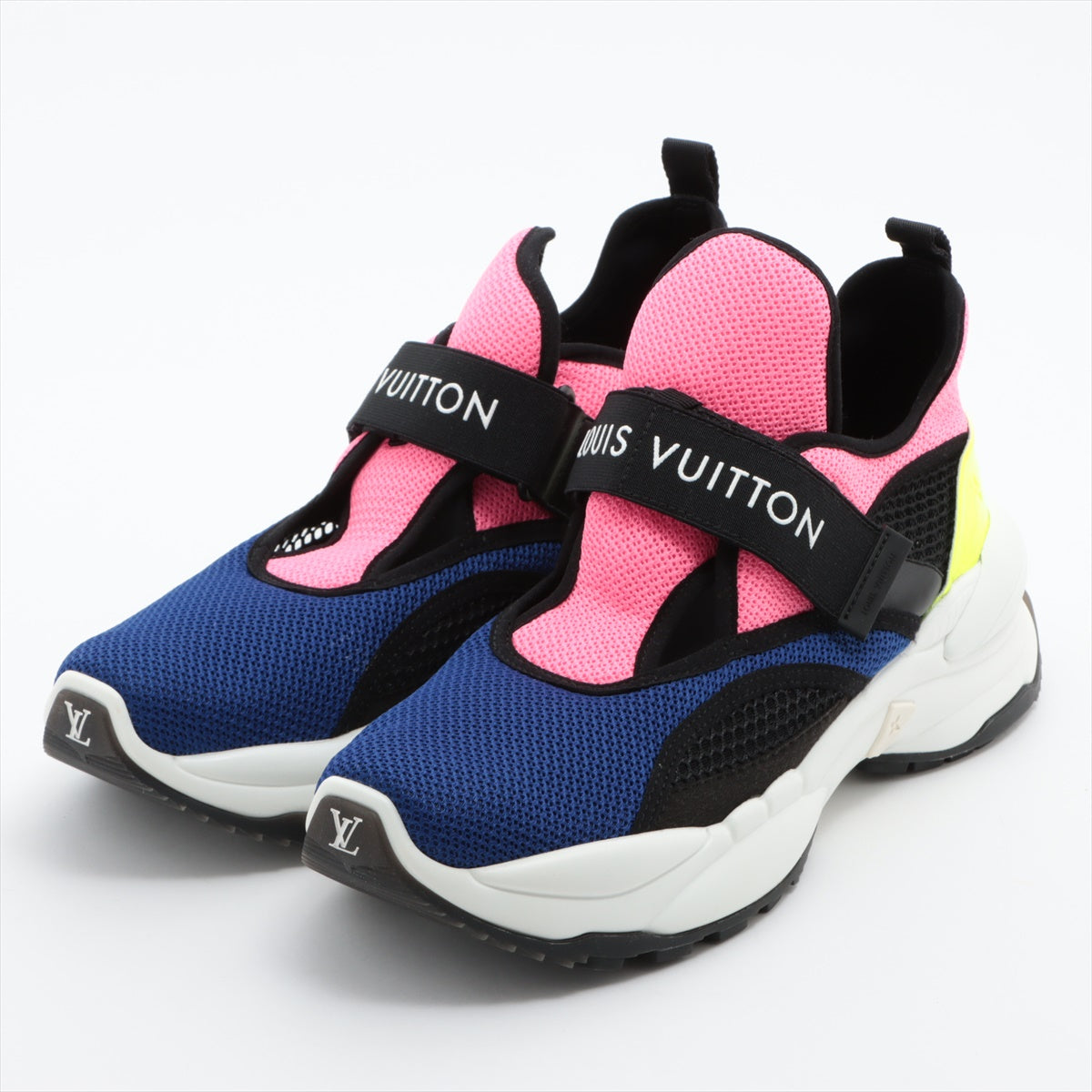 Louis Vuitton Run 55 Line 22 Years Leather x Mesh Snickers 40  Multi-Color GO0212 N