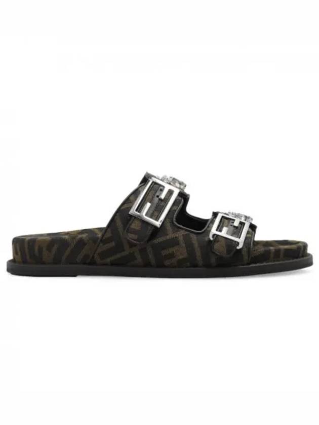 Luxury Fendi Feel Logo Slippers Black