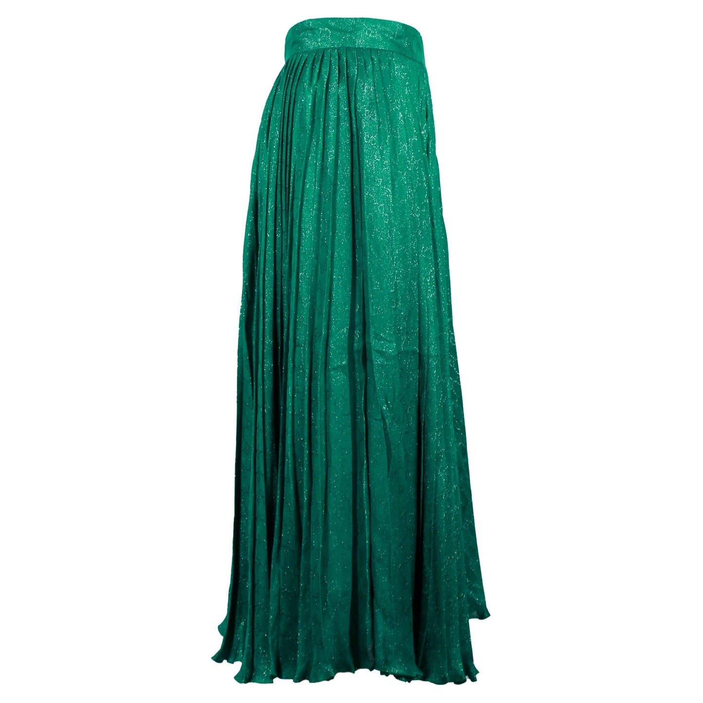 Luxury Gucci Trending 2025 Pleated Midi Skirt in Green Polyester