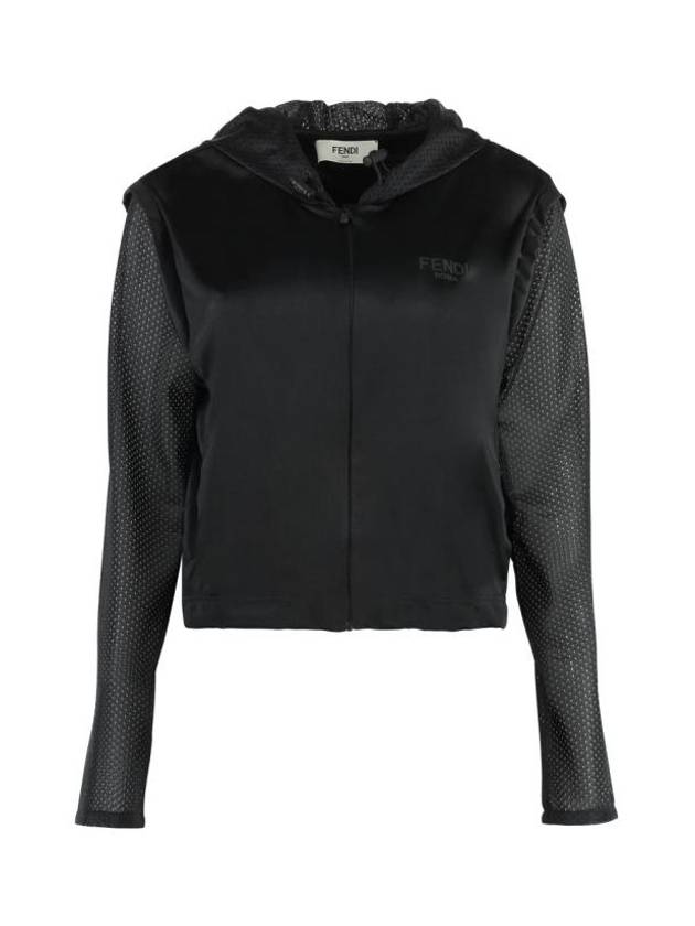 Luxury Fendi Acetate Hooded Jacket  Black