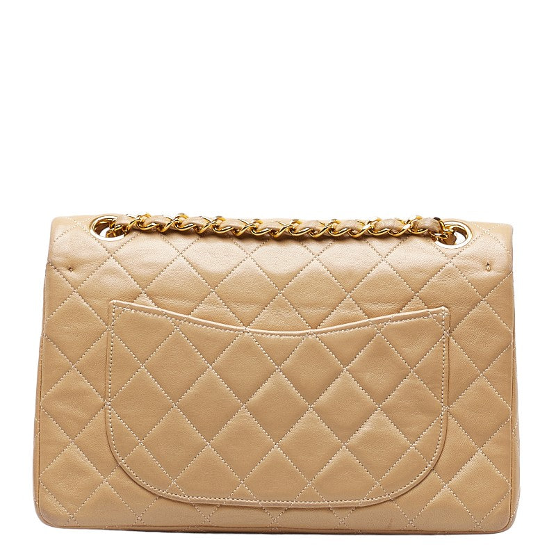 Chanel Mattrase 23 Coco Double Flap Chain Shoulder Bag Beige Leather  CHANEL