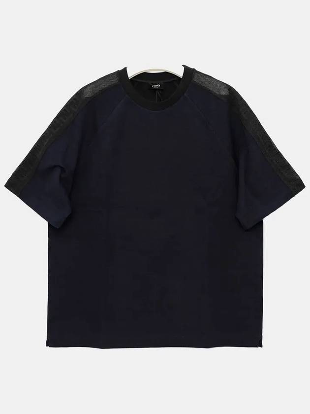 Luxury Fendi FF Jersey Short Sleeve T-Shirt Blue