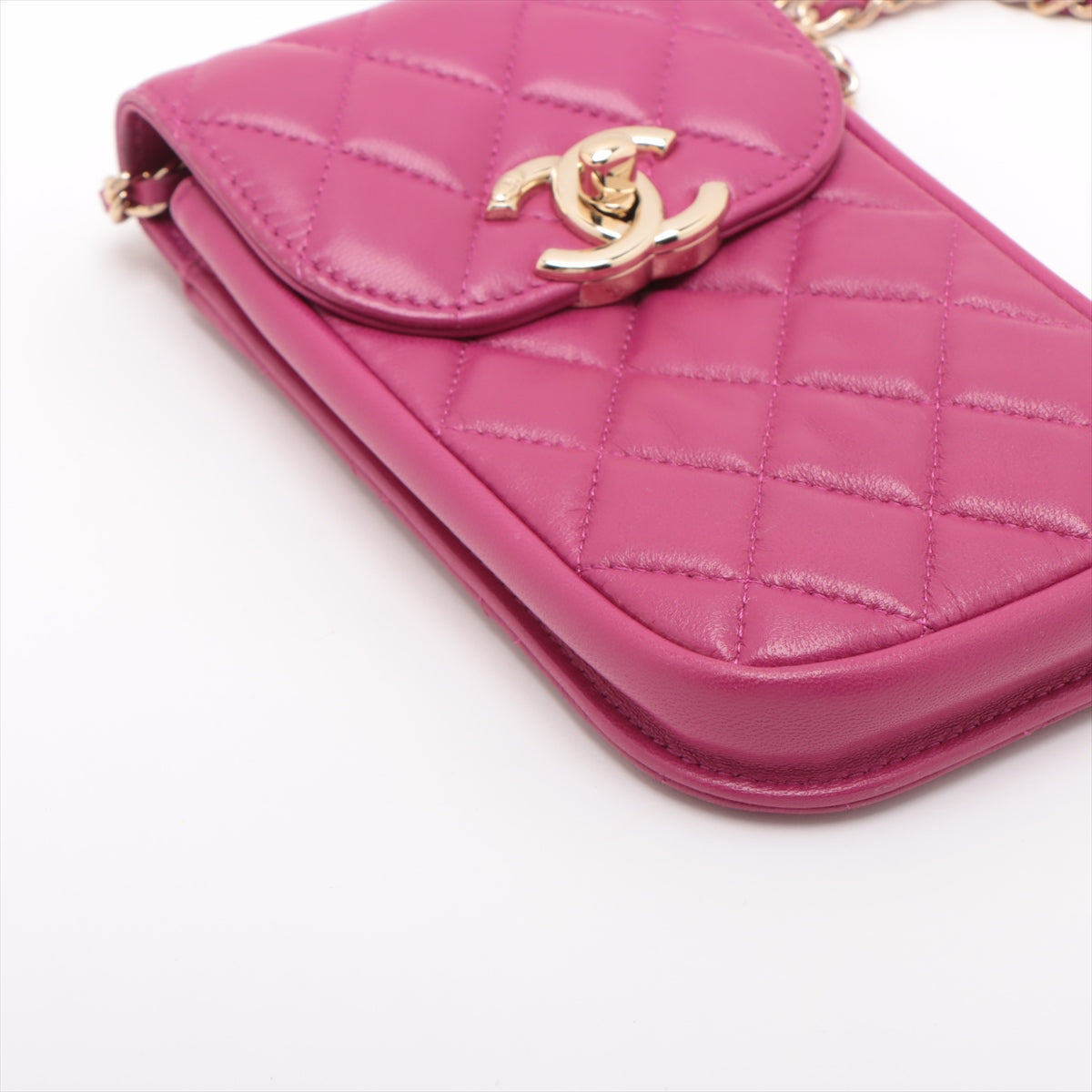 Chanel Lambskin  Ramsay Chain Shoulder Bag Rose G  28th