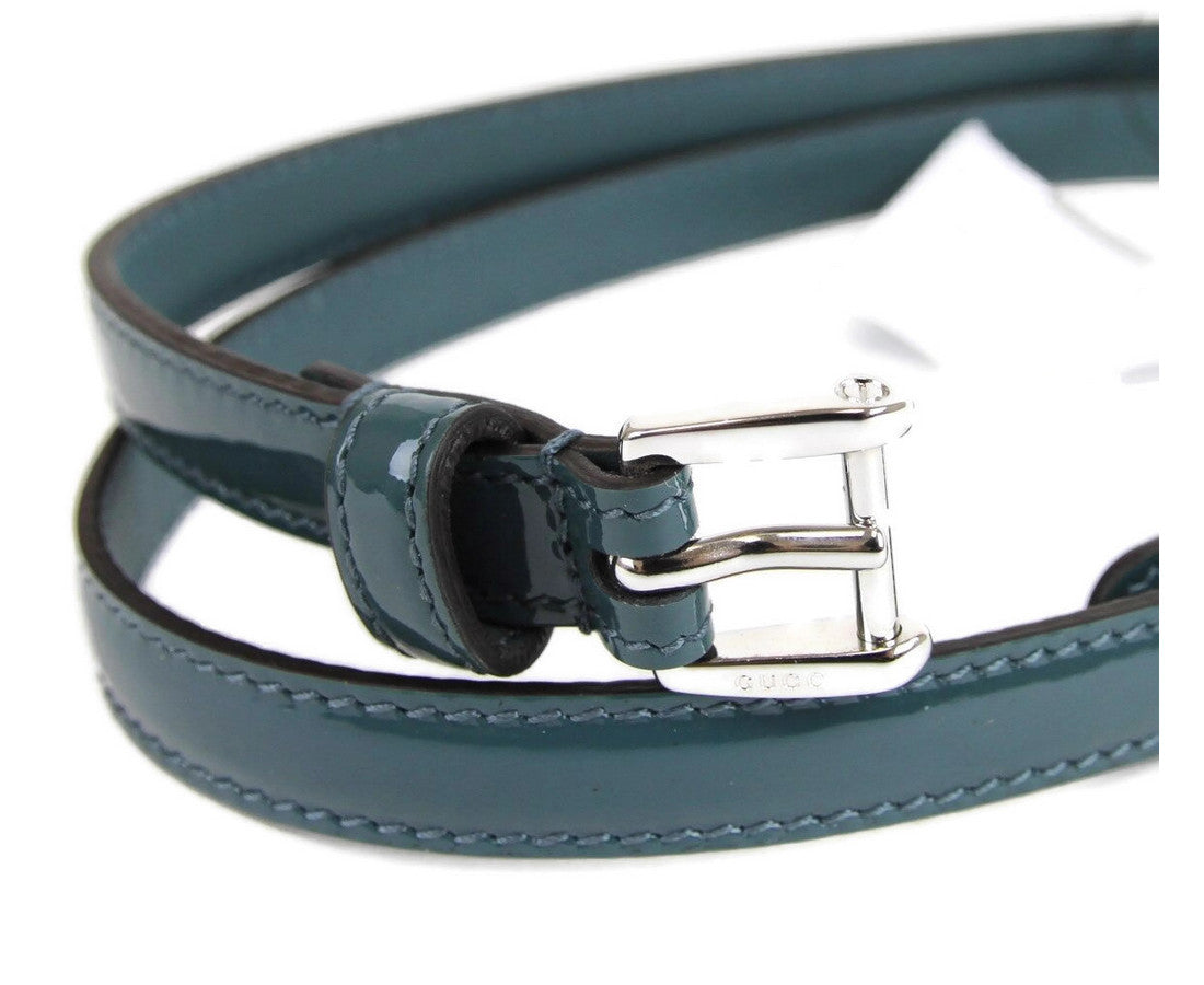 Gucci Women's Patent Leather Slim Buckle Belt
