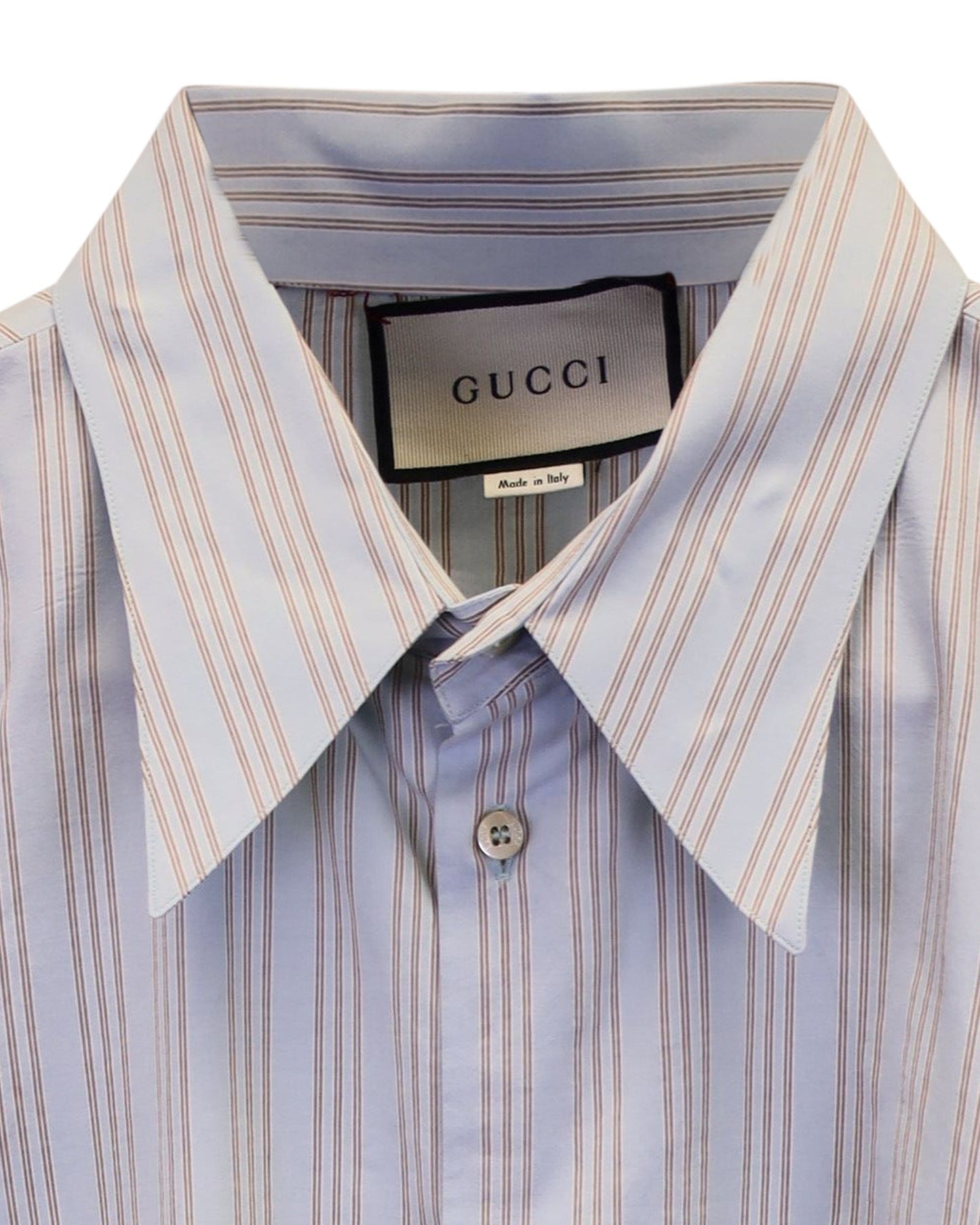 Gucci Striped Dress Shirt in Light Blue Cotton