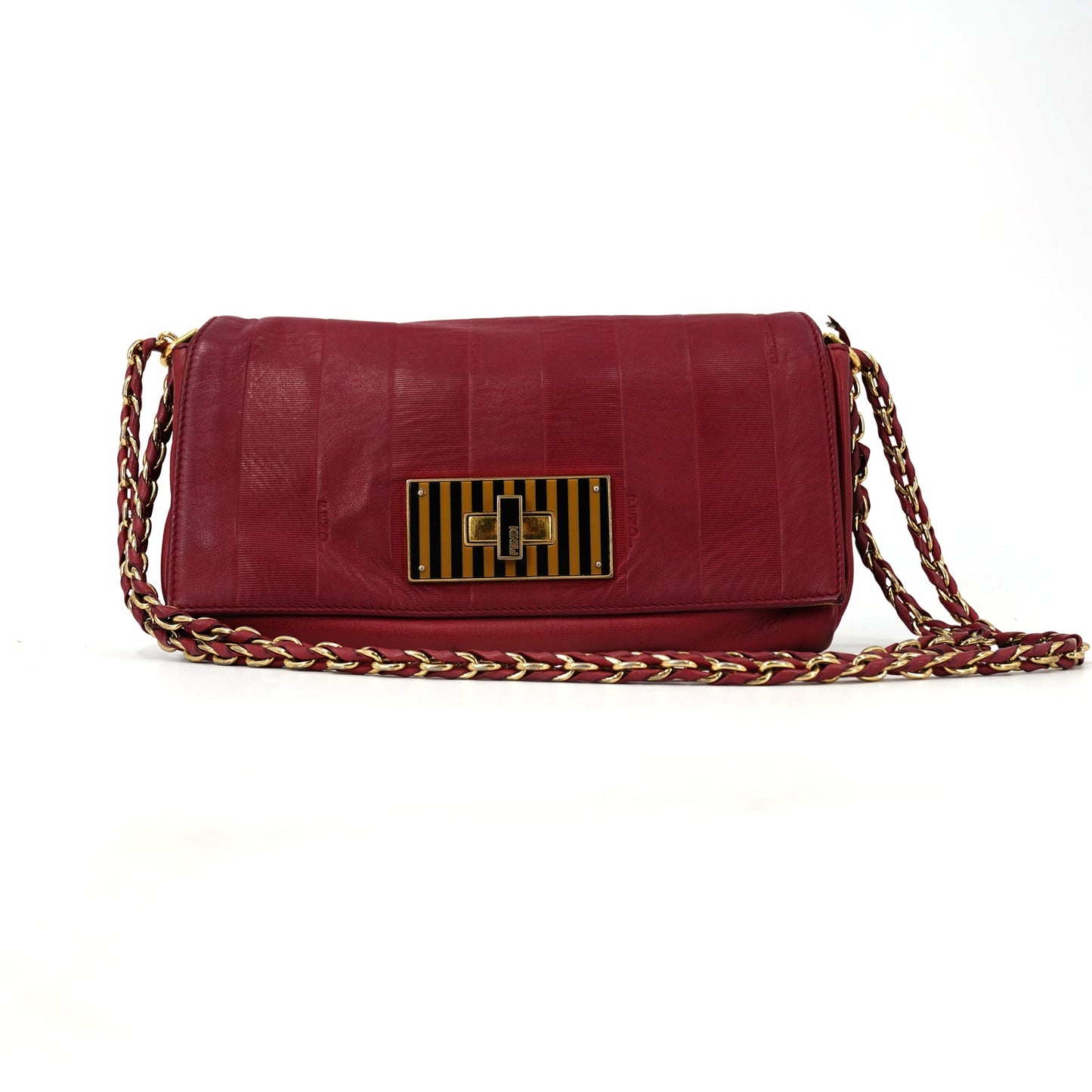 Luxury Fendi Leather Clia Crossbody Bag - '10s