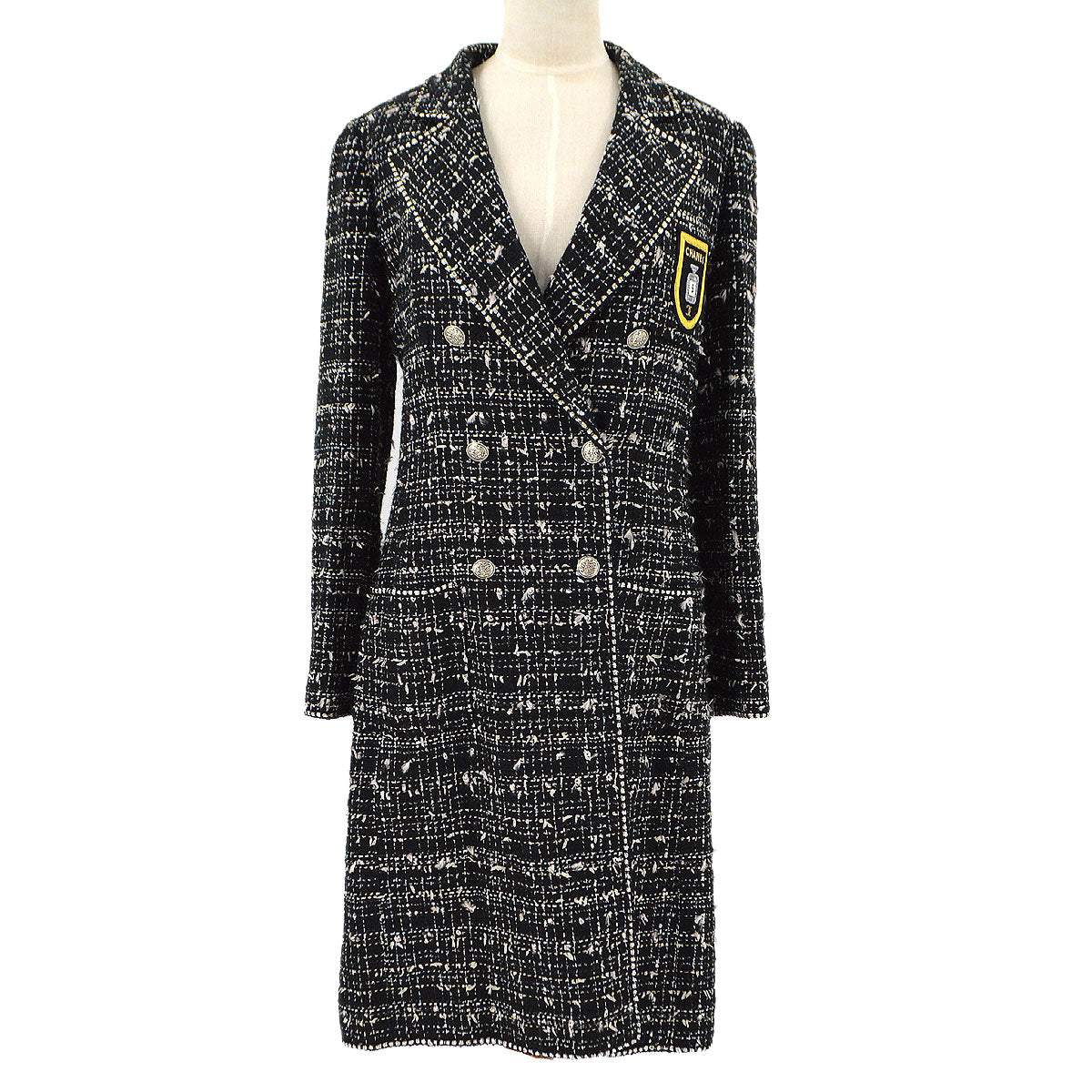 Luxury Chanel 2005 Cruise coat of arms double-breasted tweed coat #38