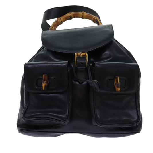 Gucci Bamboo  Leather Backpack Bag