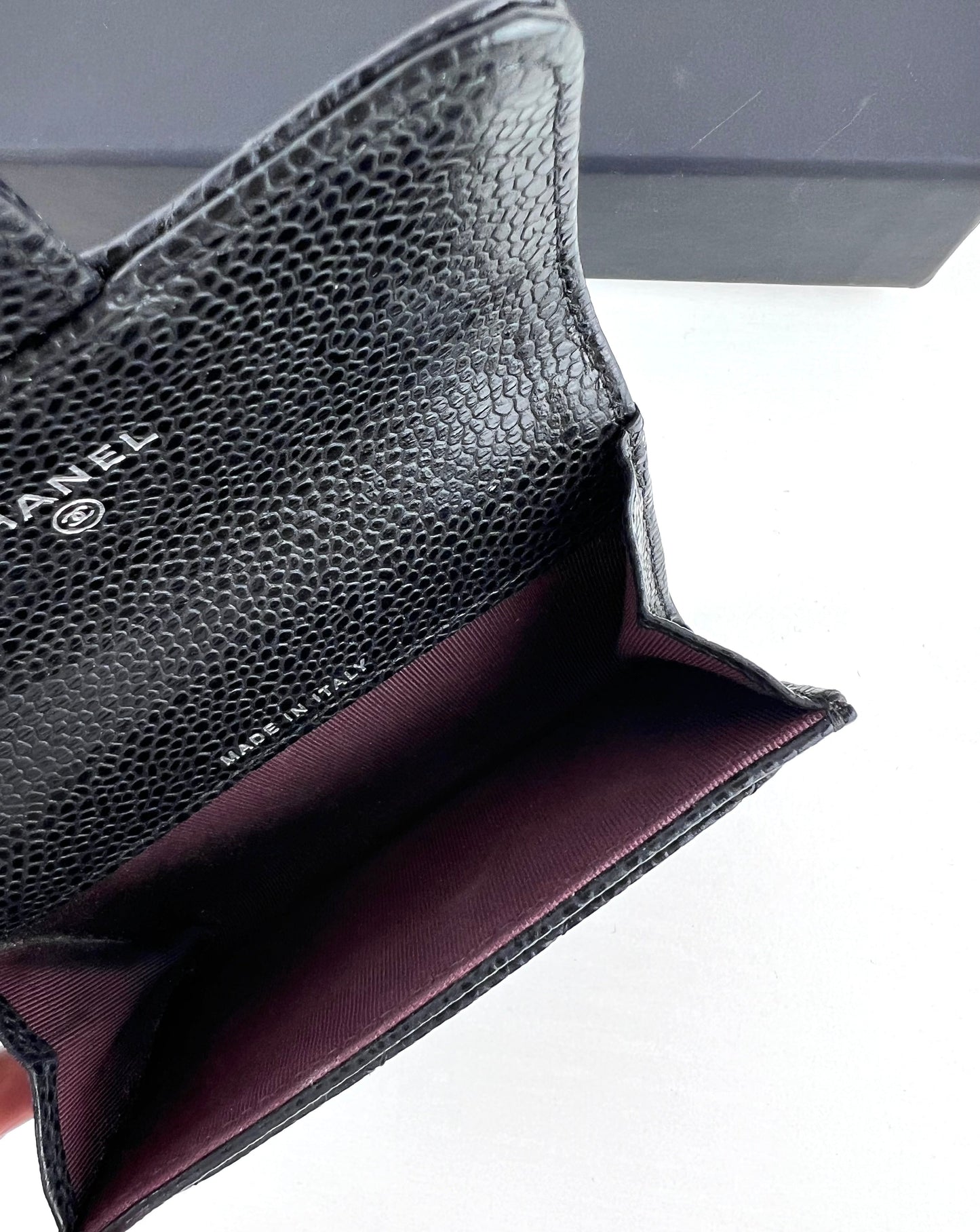 Chanel Caviar Quilted Flap Card Holder Wallet Black