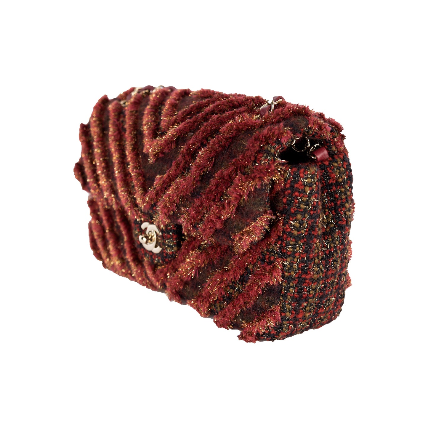 CHANEL Chanel Red Tweed Flap Bag