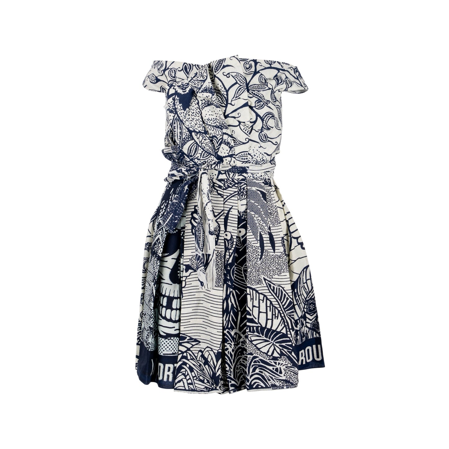 Luxury Dior Size 34 Dress Fantaisie Cotton Navy/White
