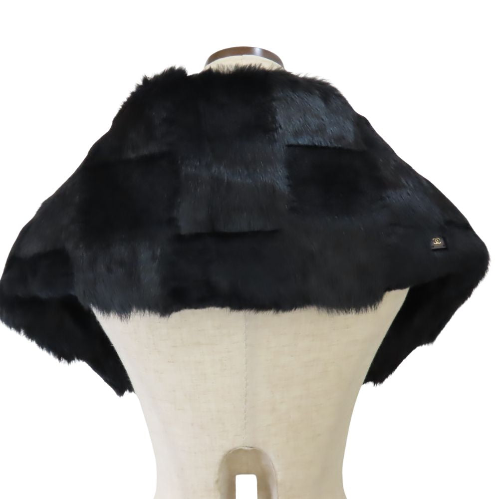 Chanel Rabbit Fur Scarf Black