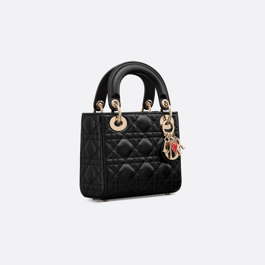Luxury Dioramour Mini Lady Luxury Dior Bag Black Cannage Lambskin