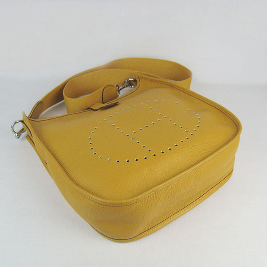 Luxury Hermes Evelyne I handbag H6309 yellow silver