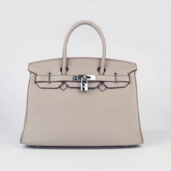 Luxury Hermes Birkin 30cm Togo Leather Handbags Grey Silver