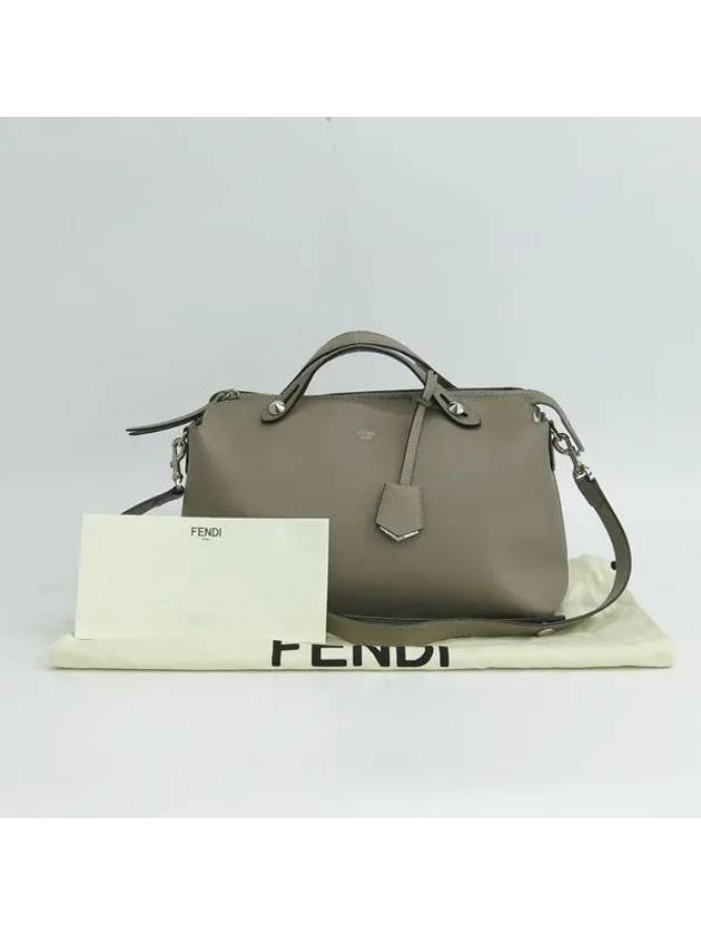 Luxury Fendi 8BL125 Gray Color Leather By The Way Large Tote Bag Shoulder Strap 2WAY
