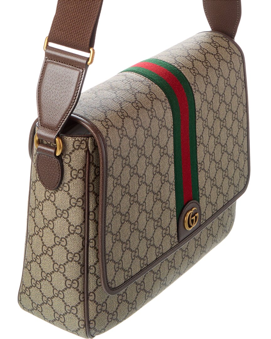 Luxury Gucci Trending 2025 Ophidia Large GG Supreme Canvas & Leather Shoulder Bag