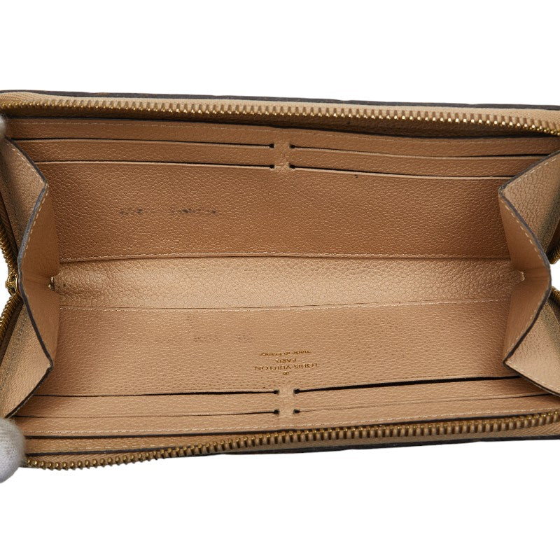 Louis Vuitton Monogram Amplant Portefolio Clemence Long Wallet M60173 Dune Beige Leather  Louis Vuitton
