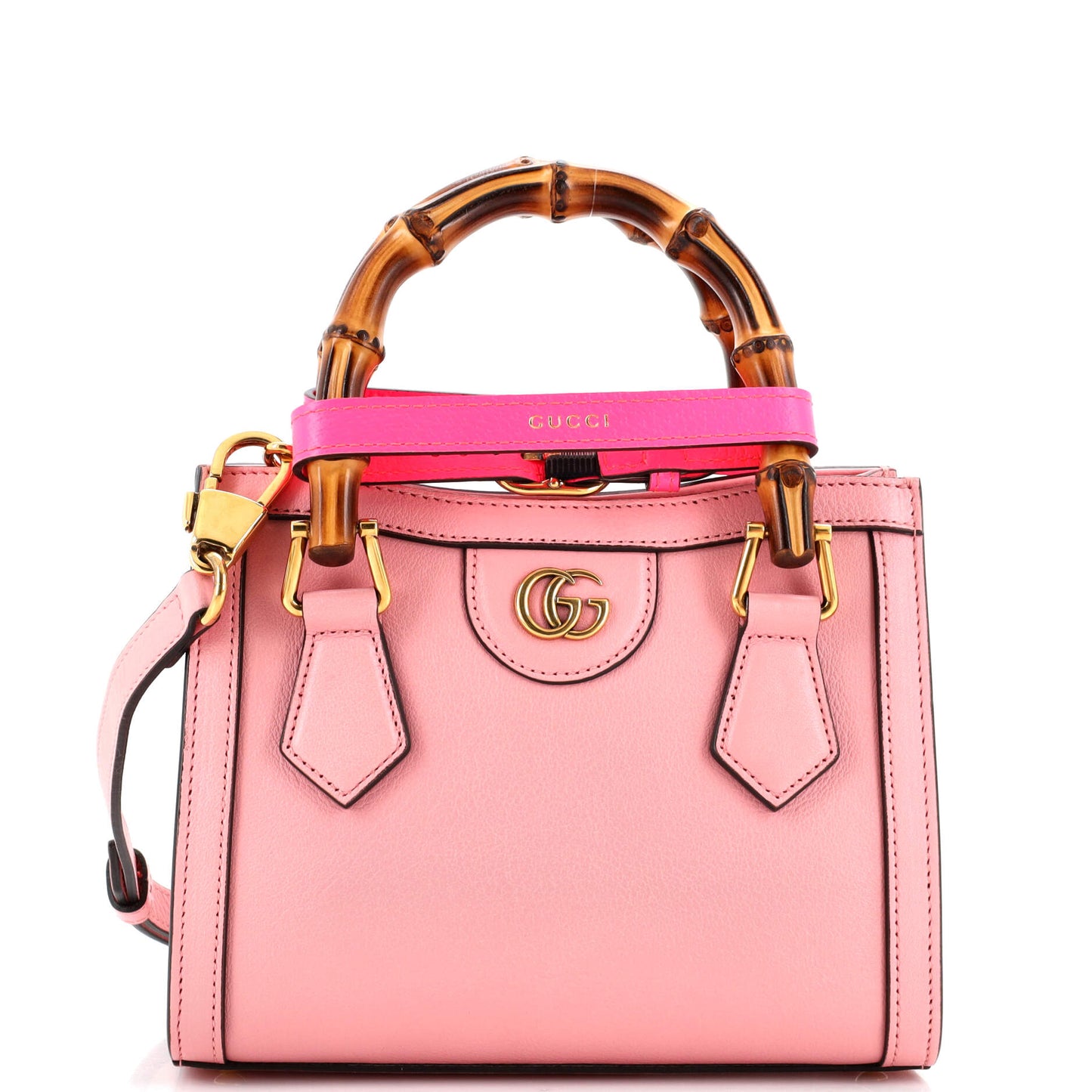 Luxury Gucci Trending 2025 Diana NM Bamboo Handle Tote Leather Mini