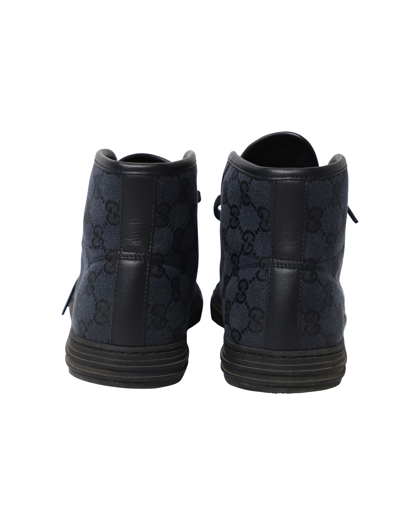 Luxury Gucci Trending 2025 GG High Cut Sneakers in Navy Blue Canvas