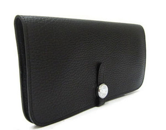 Luxury Hermes Wallet H2003 Ladies Cow Leather Black