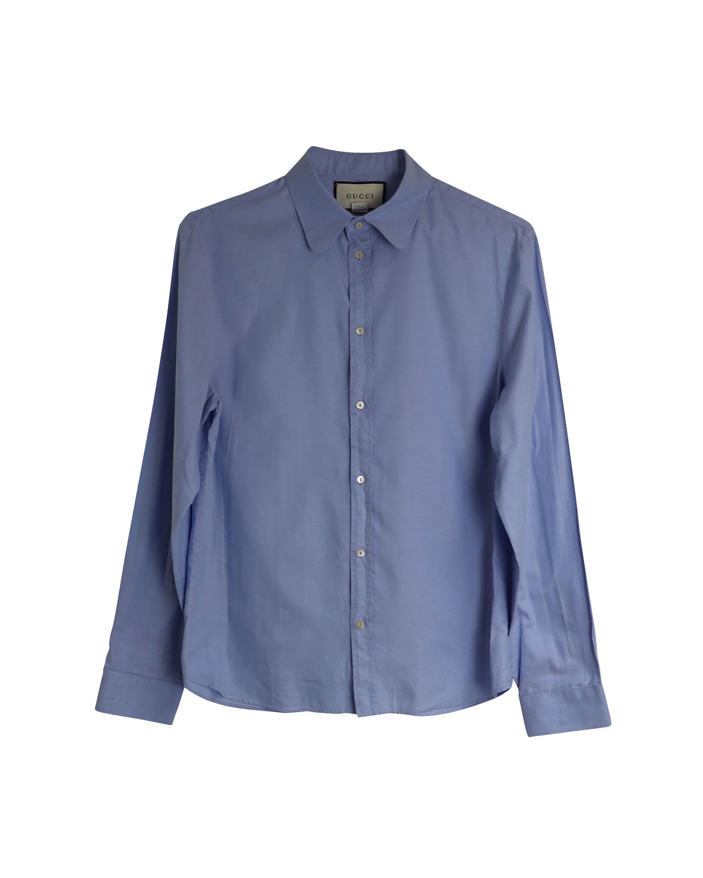 Luxury Gucci Trending 2025 Button-Down Shirt in Light Blue Cotton