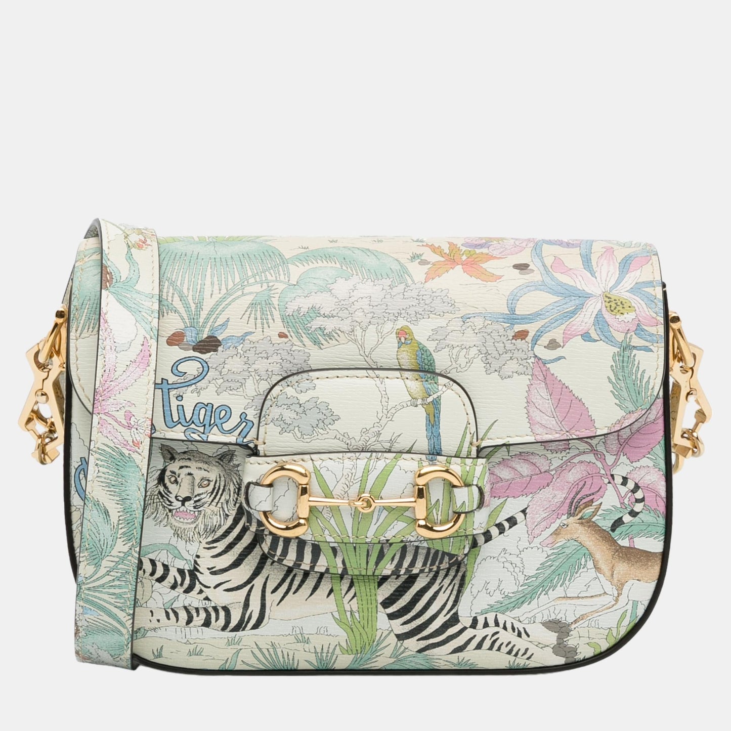 Luxury Gucci Trending 2025 Multicolour Mini Tiger Horsebit 1955 Crossbody