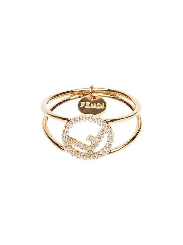 Luxury Fendi F Is Luxury Fendi Crystal-Embellished Ring Gold