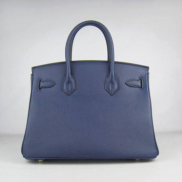 Luxury Hermes Birkin 30cm Togo Leather Handbags Dark Blue Golden